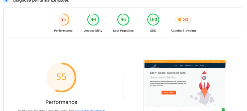 PageSpeed desktop before