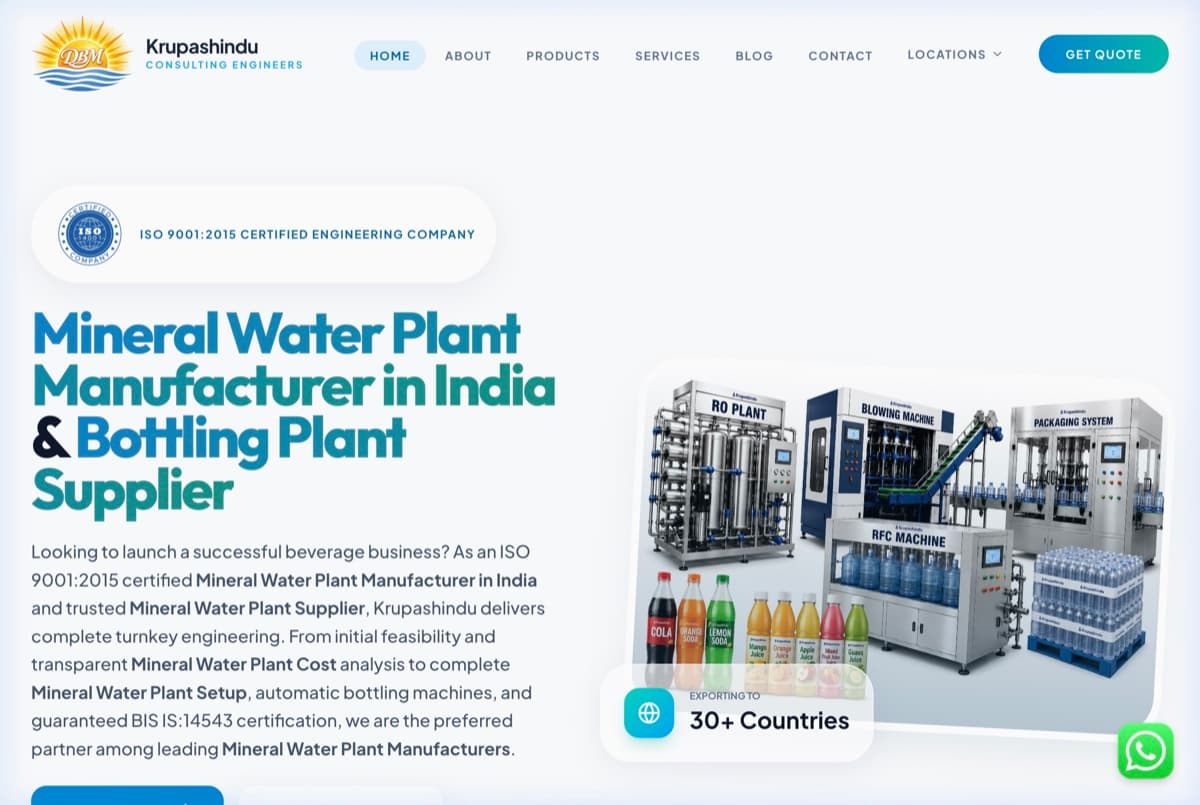 KRUPASHINDU — MINERAL WATER PLANT